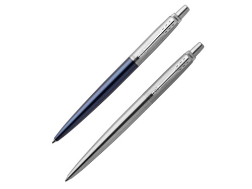 Набор из 2х ручек в подарочной коробке: Parker «Jotter Essential, Royal Blue CT и Parker Jotter Essential, St. Steel СT»