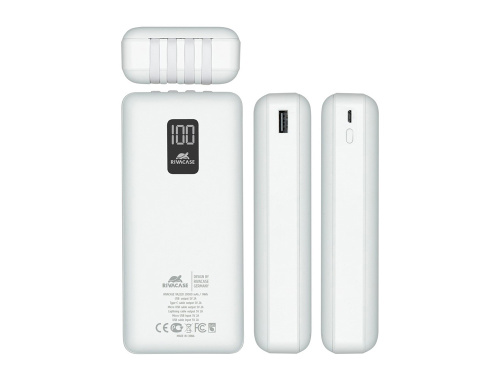 Внешний аккумулятор с дисплеем и встроенными кабелями VA2220, 20000 mAh фото 5