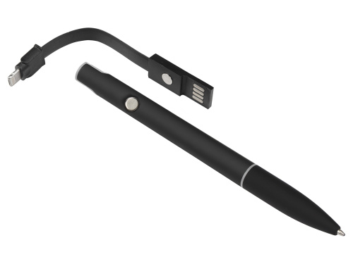 Ручка металлическая шариковая «Connect» с кабелем USB 2 в 1 фото 6