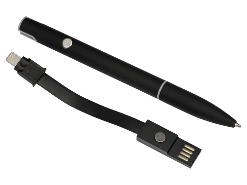 Ручка металлическая шариковая «Connect» с кабелем USB 2 в 1 фото 7